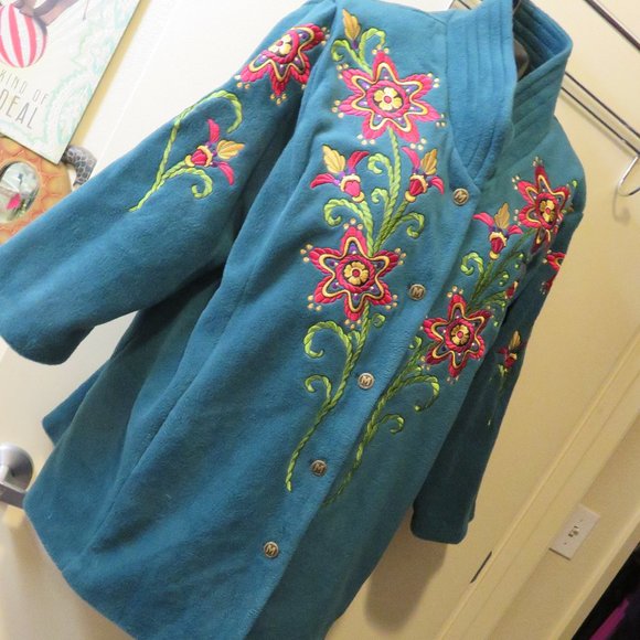 Bob Mackie Wearable Art Embr Fleece 